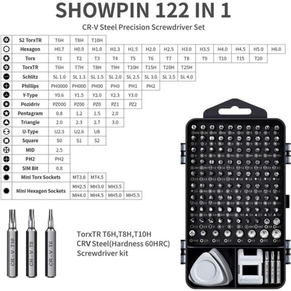 122 in 1 Precision Computer Screwdriver Kit, Laptop Screwdriver Sets - Picture 2 of 7
